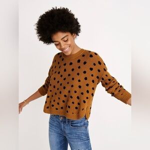 Madewell painted spots pullover sweater Egyptian gold size S